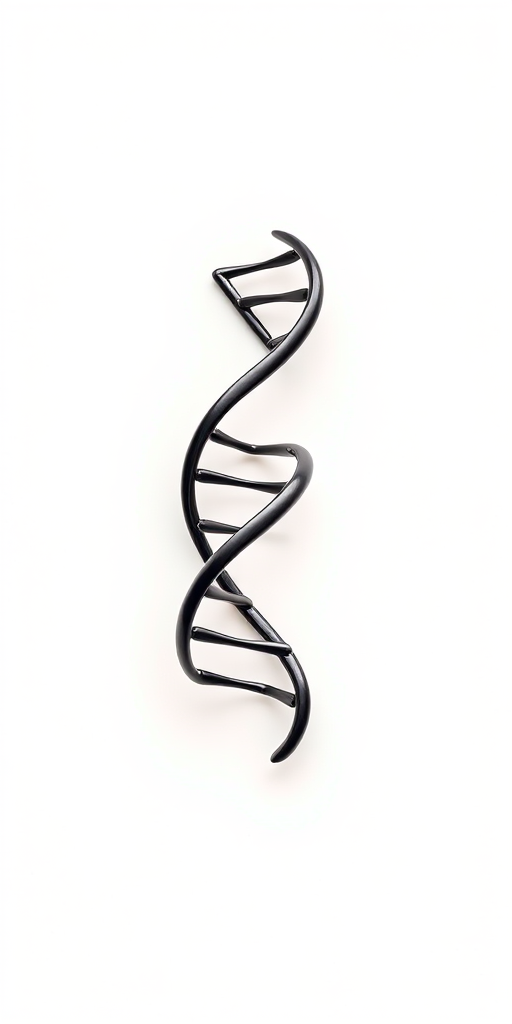 Generate a high-resolution image of a DNA double helix icon on a plain background, using a DSLR camera with a 50mm lens, aperture f/2.8, ISO 100, and a clean lightbox setup for even lighting.