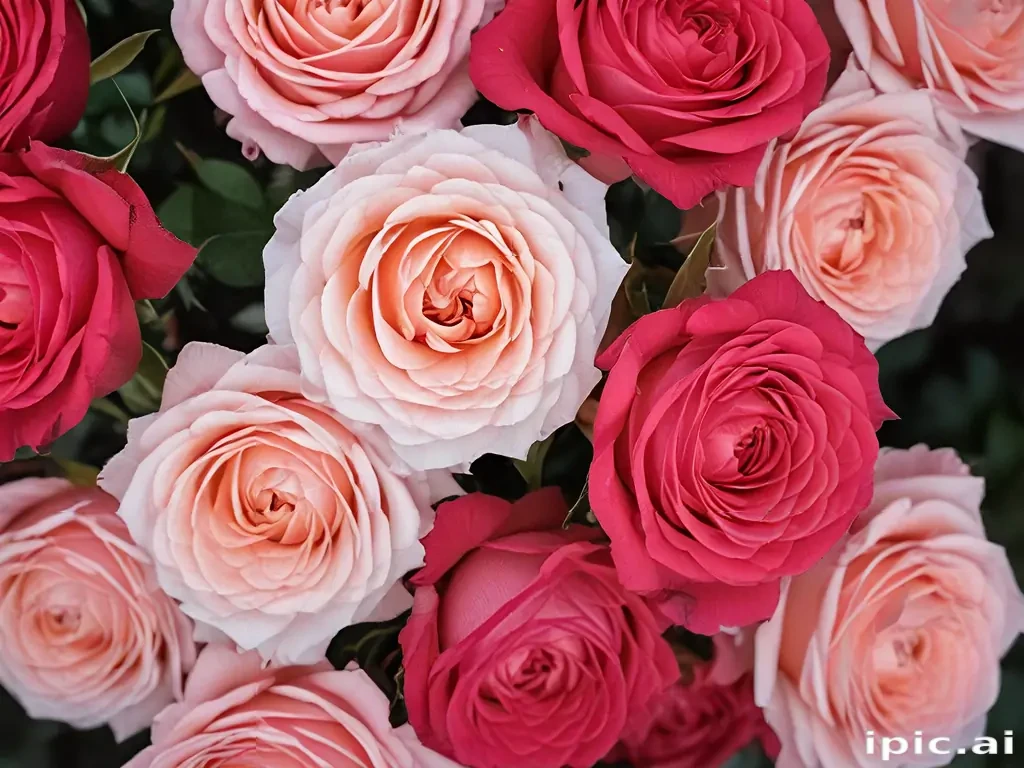 roses in background
