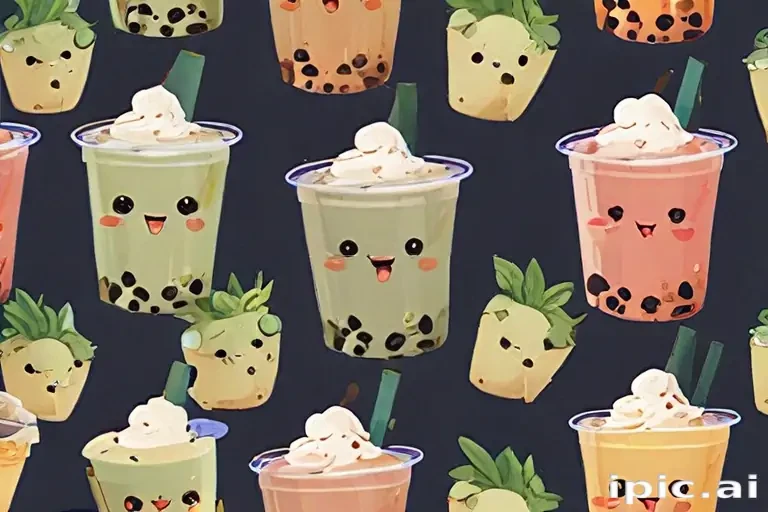 cute boba tea wallpapers