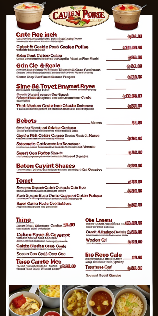 cajun boil and shake menu