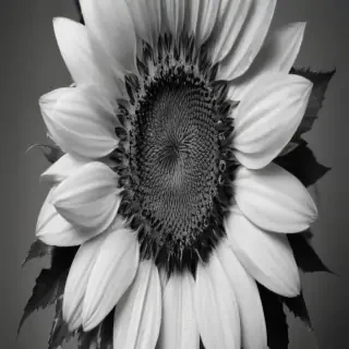 clip art sunflower black and white