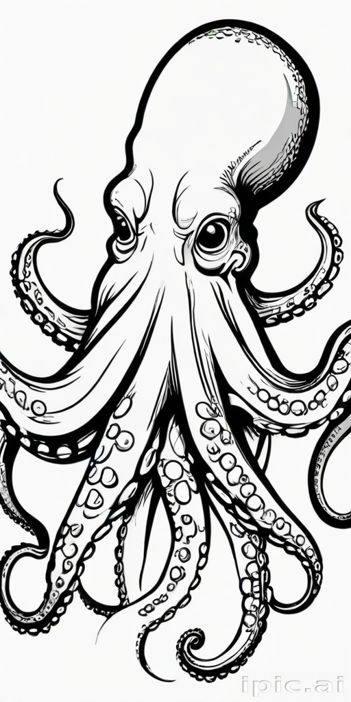 octopus clip art black and white