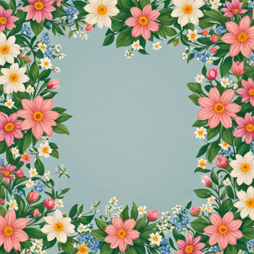 flowery border clipart