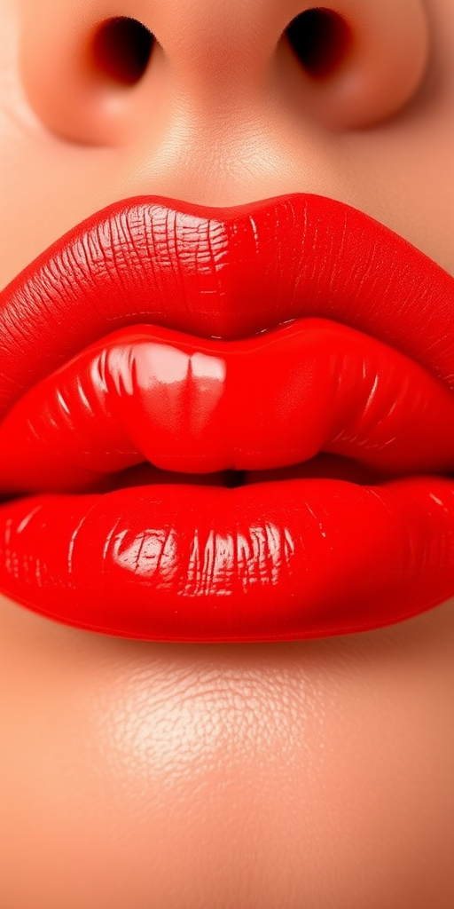 Vibrant "Sunset Serenade" lip color features a gradient from deep orange to fiery red, creating a mesmerizing ombre effect that captivates with its warm, sun-kissed glow and glossy finish
