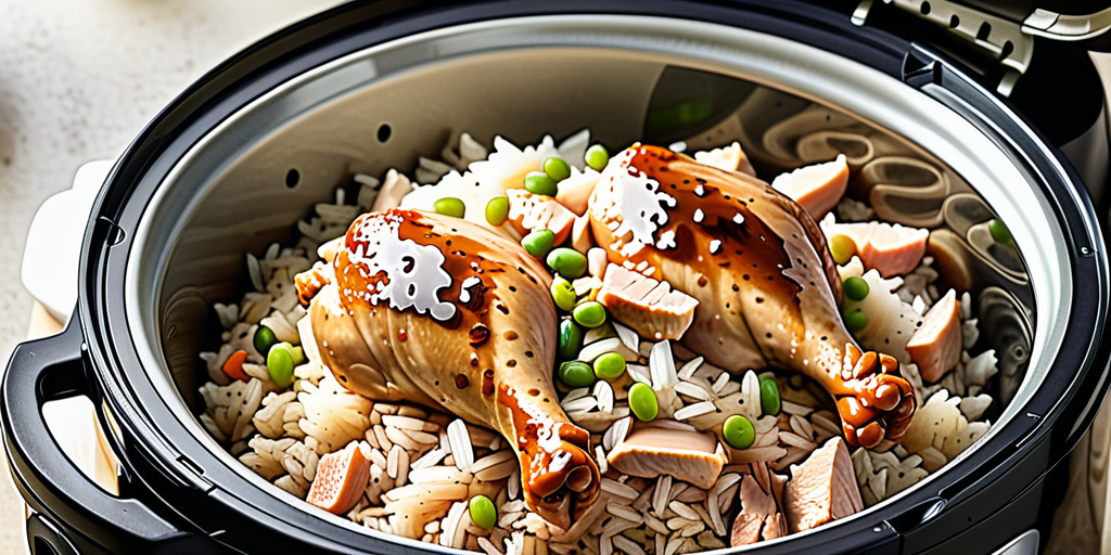 chicken and rice in rice cooker