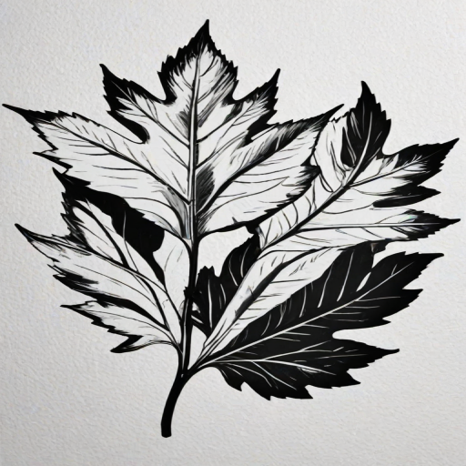 black and white leaf clip art