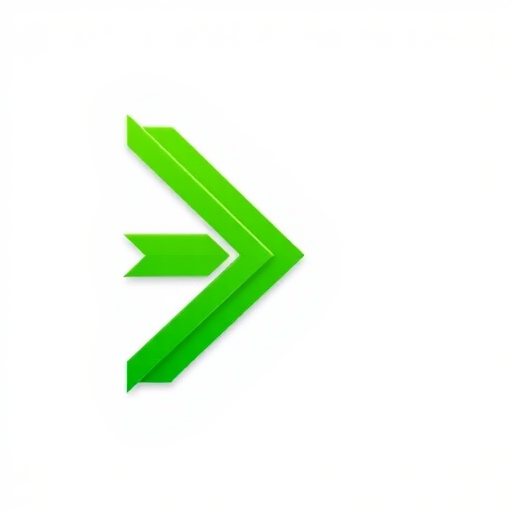 Create a vibrant green arrow design with a gradient effect, high-resolution, 300 DPI, shot with a Canon EOS 5D Mark IV, f/2.8 aperture, ISO 100, 50mm lens, with soft studio lighting and a white background for enhanced contrast.