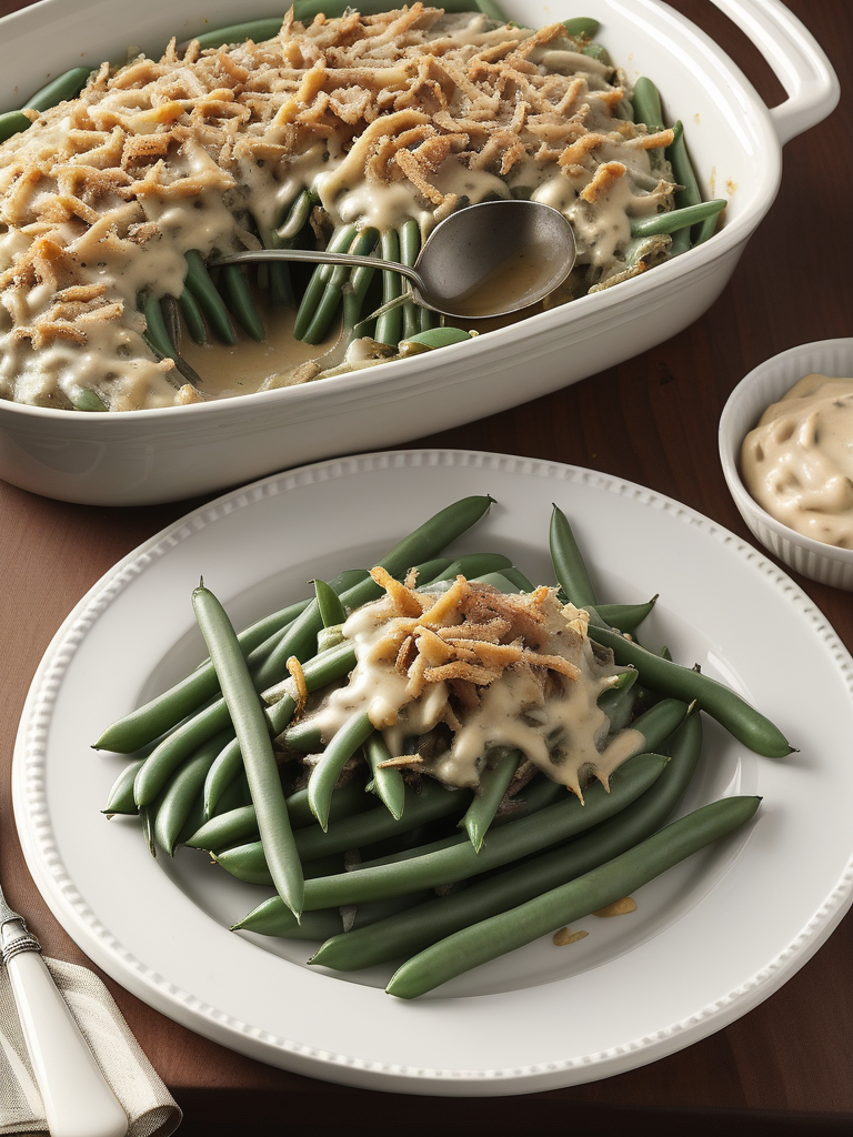 green bean casserole with worchestire sauce