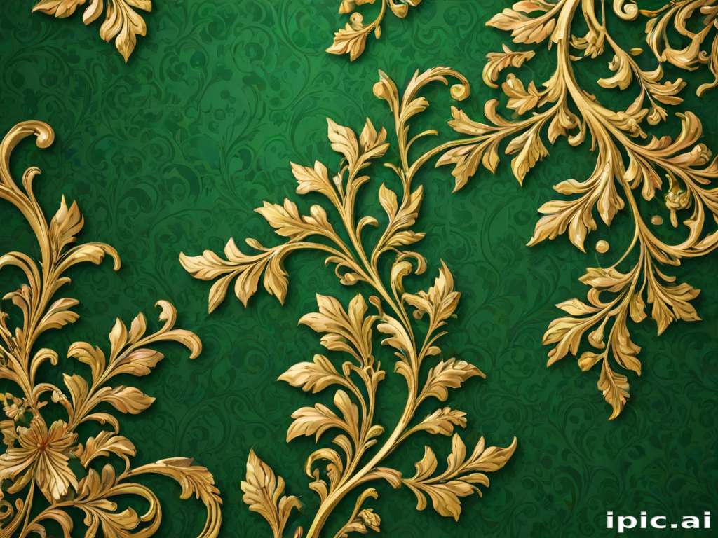 gold and green background