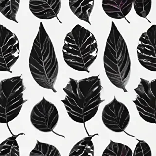 clipart of leaf black and white