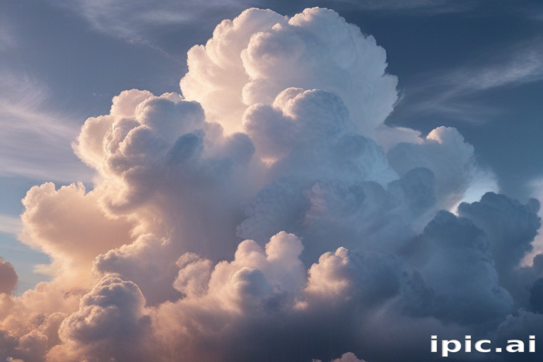 Majestic Cotton Candy Clouds Forming Against a Serene Sky at Sunset