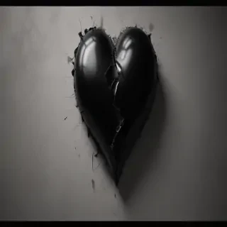 broken black heart