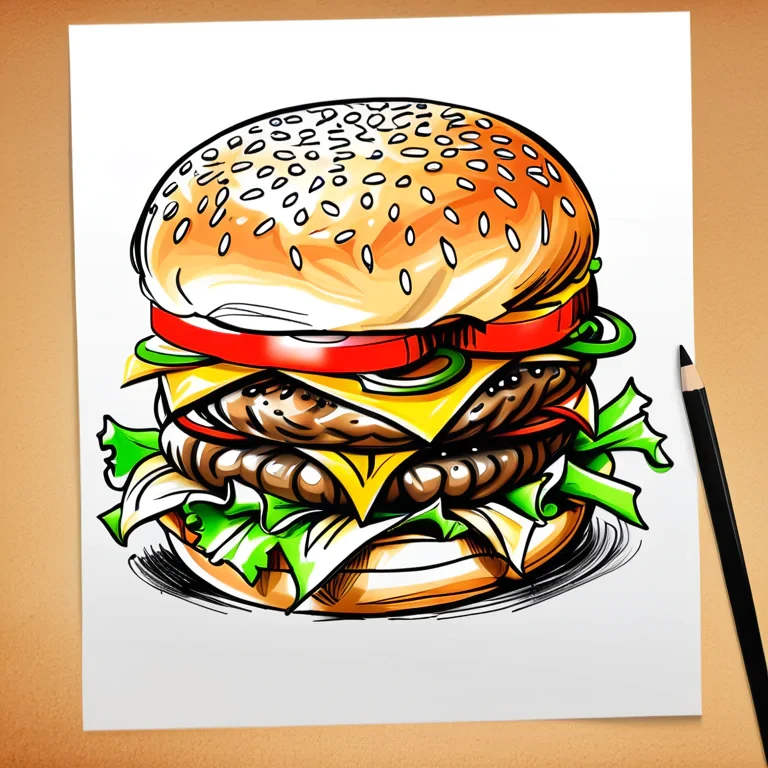 hamburger drawing