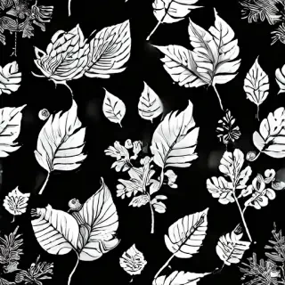 leaves clip art black and white