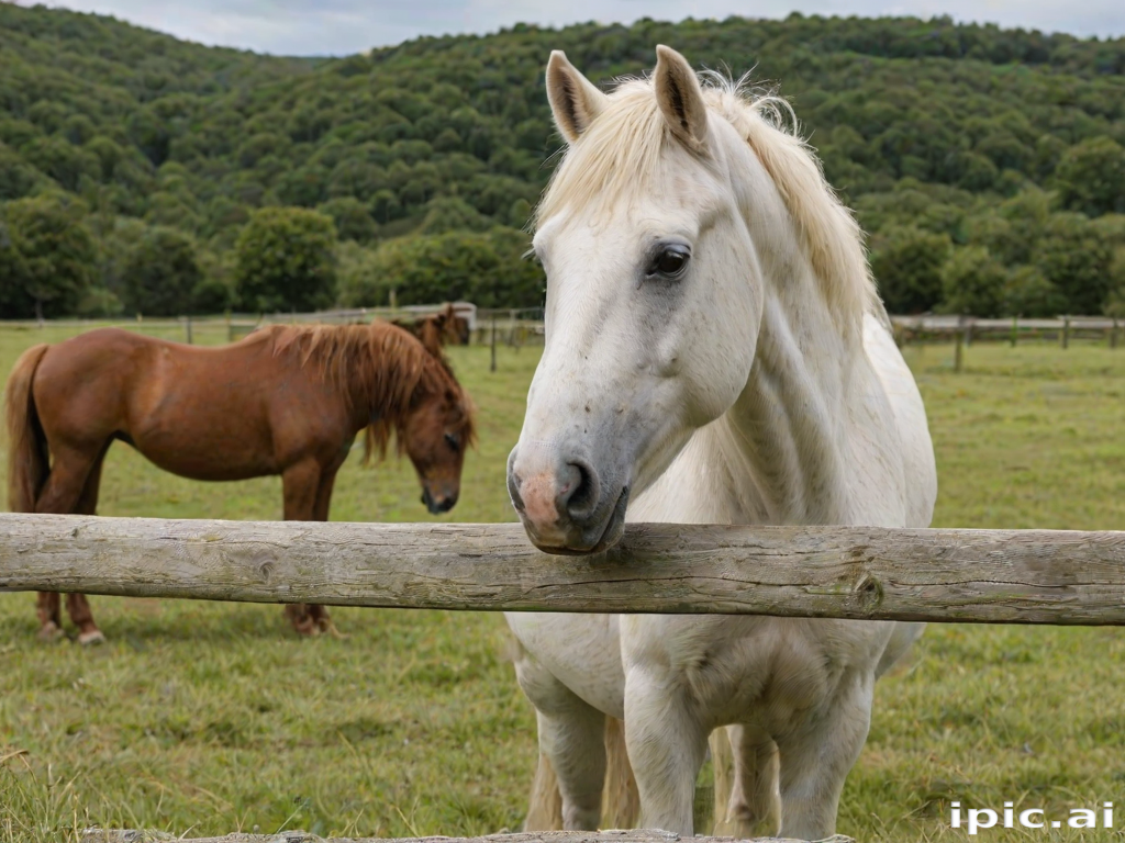 horse in background