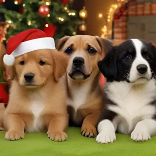 christmas dogs wallpaper