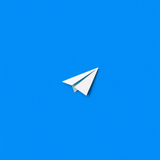 Create an image of a stylized white paper airplane icon centered on a bright blue circular background, using a DSLR camera with a 50mm lens, aperture f/1.8, ISO 100, and a shallow depth of field for clarity and vibrancy.