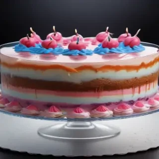 transparent birthday cake