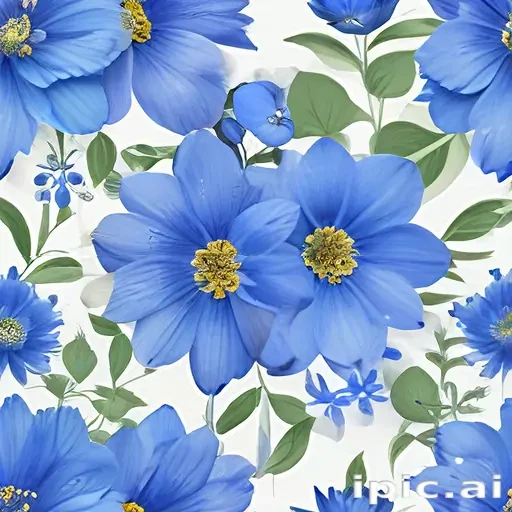 blue flowers transparent
