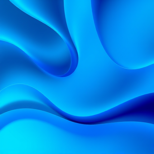 Generate an abstract image with smooth, flowing lines in various shades of blue, captured with a DSLR camera at f/8 aperture, ISO 200, 1/60s shutter speed, using a wide-angle lens from a top-down view to enhance depth and clarity.