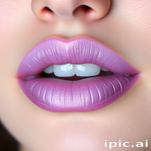 Iridescent lavender "Mystic Aura" lip stain with a water-tint texture, creating a natural-looking gradient effect and leaving a soft, moisturized feel on the lips