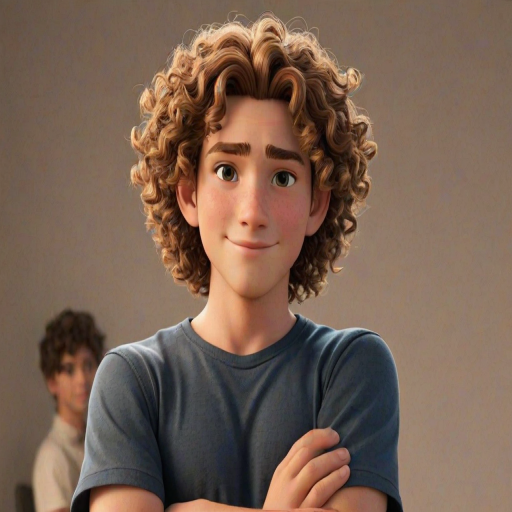 popular male cartoon characters with curly hair