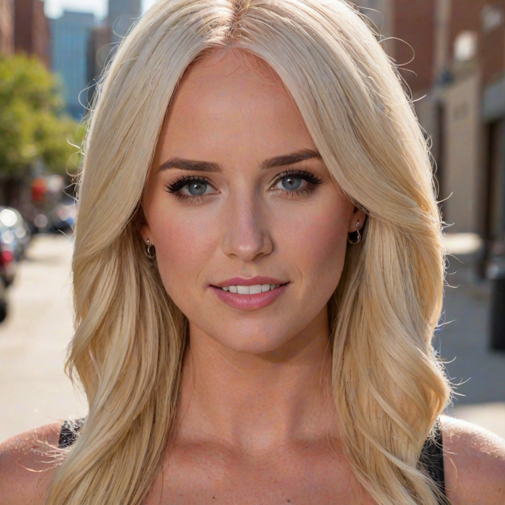 closeup head and shoulders portrait,tomi lahren,woman,street,<lora:Tomi Lahren SDXL:0.9>,