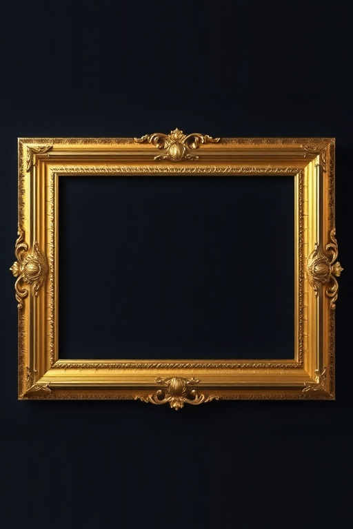 rectangle gold frame png