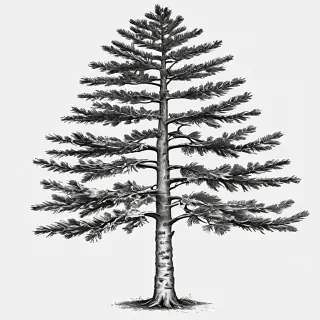 black and white pine tree clip art