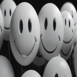white smiley face black background
