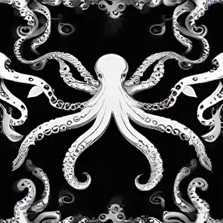 octopus clipart black and white