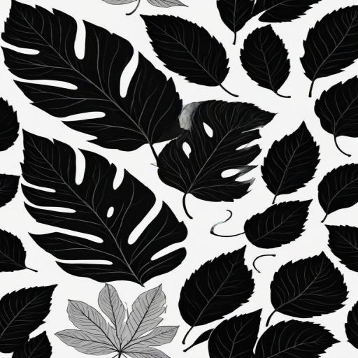 black and white leaf clip art