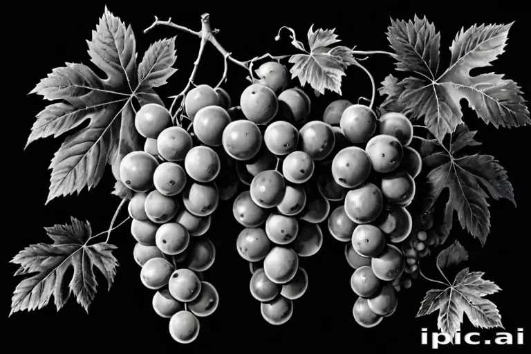 grapes clipart black and white