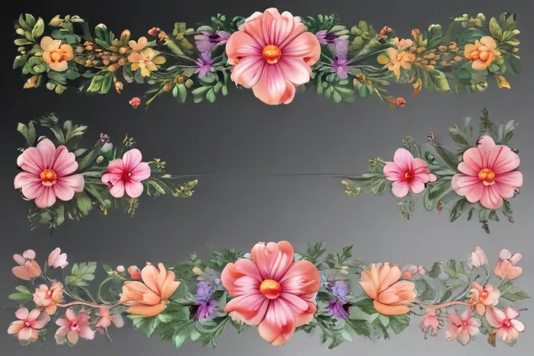flowery border clipart