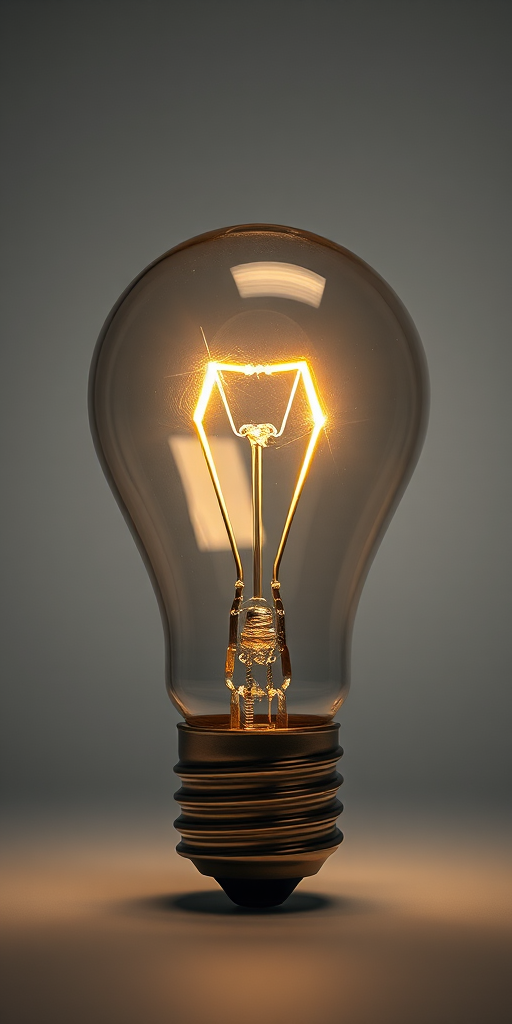 Create a high-quality image of a light bulb with a unique design representing innovation and entrepreneurship, using a Canon EOS R5 camera, 50mm lens, f/1.8 aperture, ISO 100, and a soft light setup to enhance details and clarity.