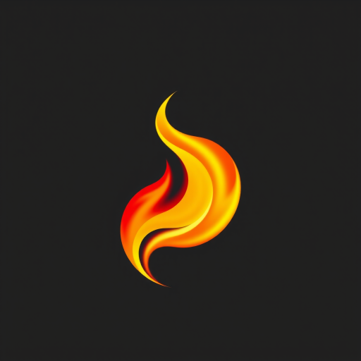 Create a vibrant flame design with smooth gradient transitions from yellow to red on a dark gray background, using a DSLR camera with a 50mm lens, at f/2.8 aperture, ISO 100, shooting in RAW format for enhanced image quality and clarity.