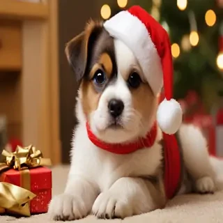 christmas dog wallpaper cute
