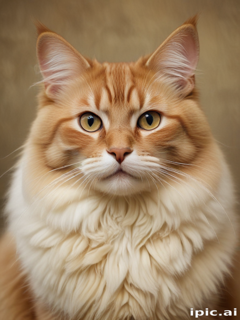 A Majestic Orange Maine Coon Cat with Stunning Fur and Expressive Eyes