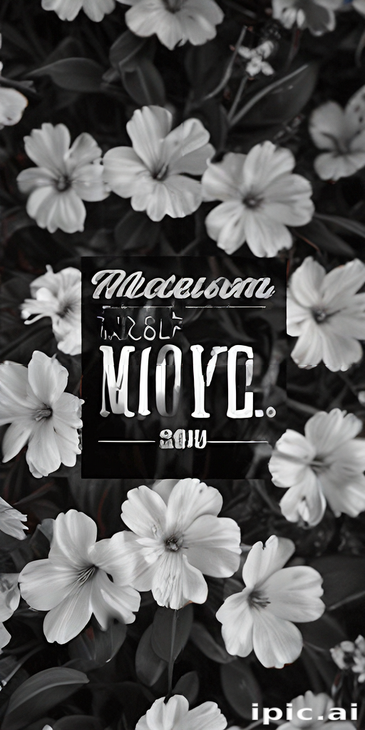 Elegant Black and White Floral Design with Inspirational Text Overlay