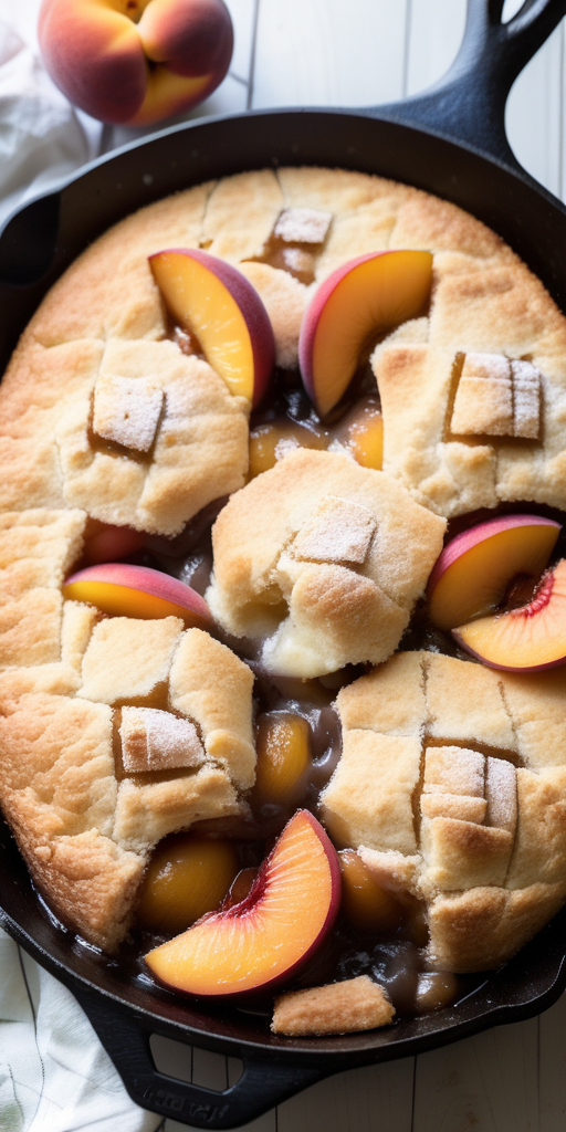 cast iron skillet peach cobbler