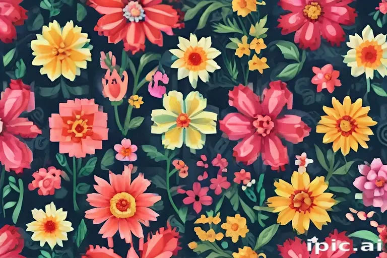 pixel flowers