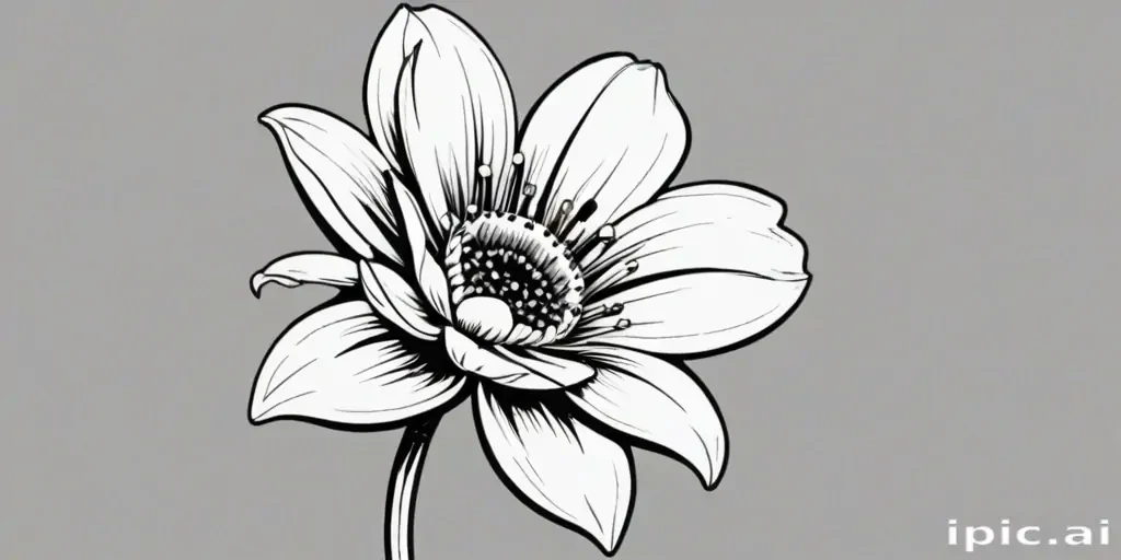 flower clip art black and white