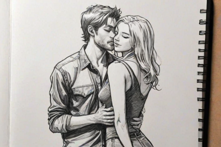 couple drawing poses