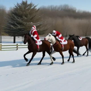 merry christmas images with horses
