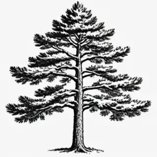 pine tree clip art black and white