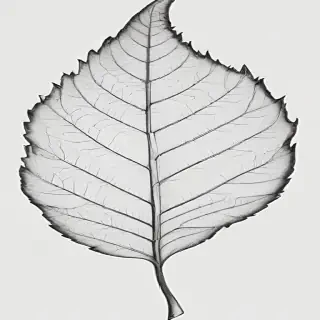 clipart of leaf black and white