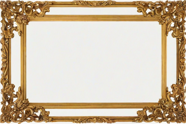 rectangle golden frame png