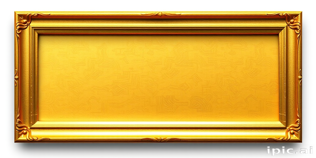 rectangle gold frame png