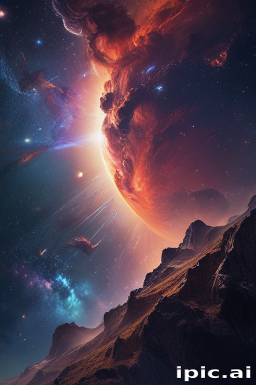 Cosmic Landscape: A Stunning Celestial Scene of Planets and Stars