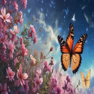 background with butterflies
